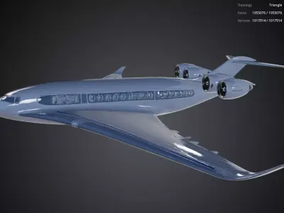 Blue Airplane 3D model