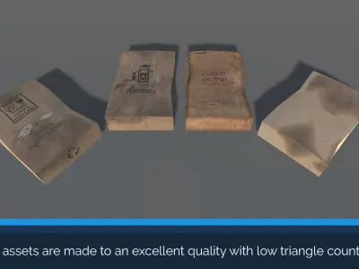 20 Cardboard Box Pack Low-poly 3D model