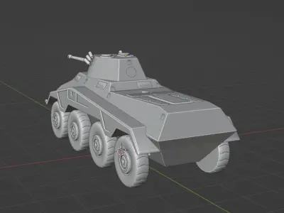  PUMA  Sd Kfz 234 2  1943 Low-poly 3D model