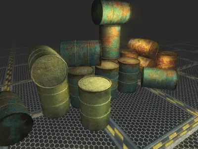 Barrel Pack Realistic  Low-poly 3D model