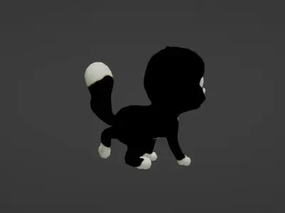 Cute Cat  Low-poly 3D model