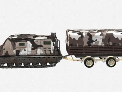 Tracked armored vehicle Low-poly 3D model