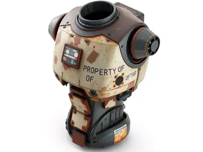 Rusty SciFi Robot Torso Armor Low-poly 3D model