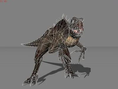 Black Raptor Animal  Low-poly 3D model