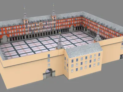Plaza Mayor Square Madrid Paris 3d Model