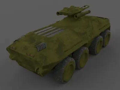 Armoured personnel carrier APC BTR 80 SciFi  3D model