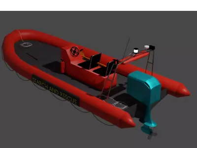 Rigid Hull Inflatable Boat RHIB RIB 3D model