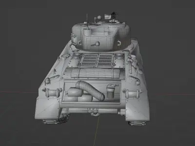 M4 A2 Sherman Low-poly 3D model