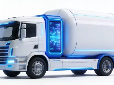 Futuristic Sci-Fi Heavy Tanker Truck 3D Model Low-poly 3D model