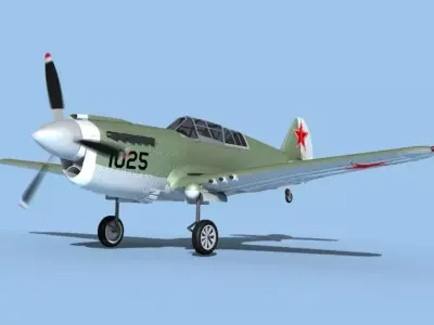 Curtiss P-40N Tomahawk USSR 3D model
