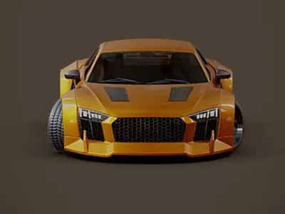 AUDI R8 GOLD Free 3D model