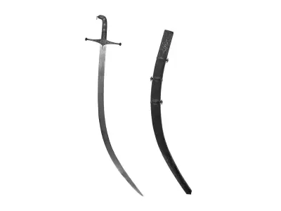 Shamshir two swords Low-poly 3D model