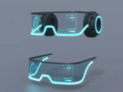 Military sci-fi helmet glasses pack 3D Model Collection