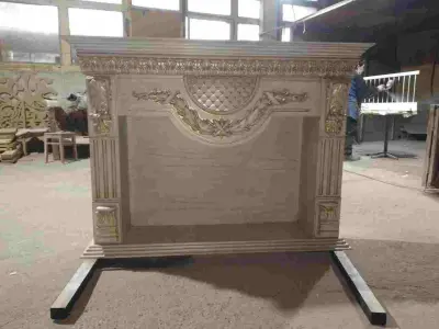 fireplace ornate with gold trim 3D model