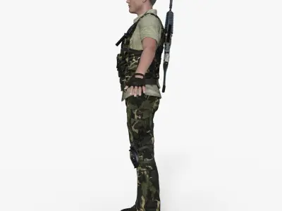 Realistic Soldier 3D model purchase