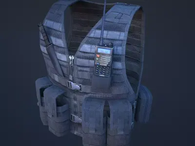 vest1 vest with radio Low-poly 3D model