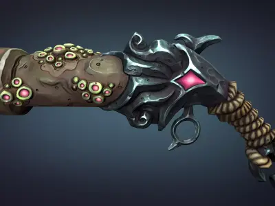 Octopus pistol Low-poly 3D model