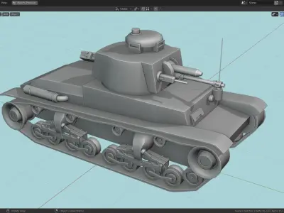Panzer 35t Tank Base Mesh Low-poly 3D model