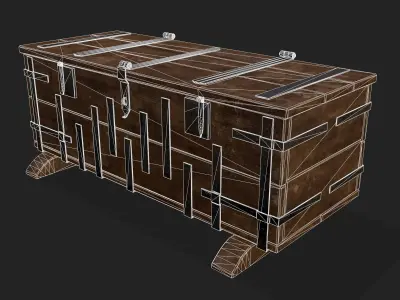 Iron Bound Chest Low-poly 3D model
