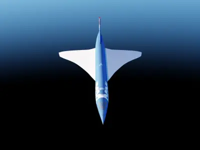 Aerospatiale BAC Concorde Pepsi livery Low-poly 3D model