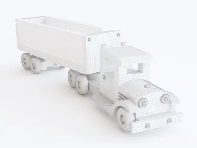 Wooden toy truck 06 3D model