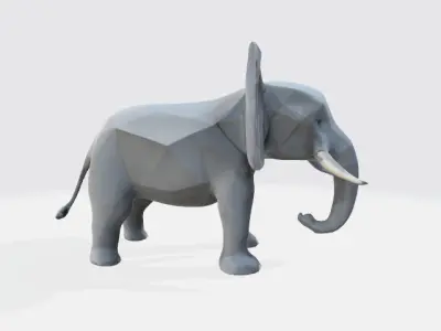 Lowpoly elephant 3D model