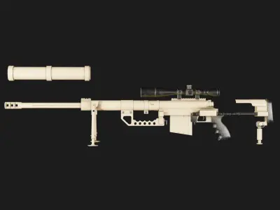 Cheytac M200 Game ready Model Low-poly 3D model Low-poly 3D model
