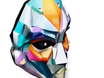 LowPoly Geometric SciFi Mask Low-poly 3D model