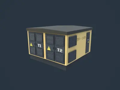 Transformer substation Low-poly 3D model