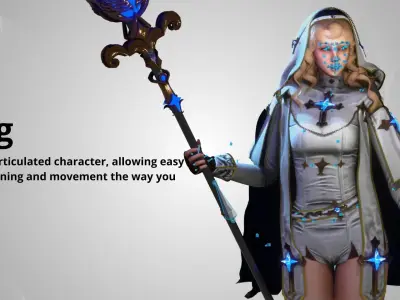 White Priest  - GameReady Low-poly 3D model