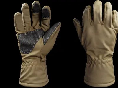 Winter Gloves 006 Low-poly 3D model