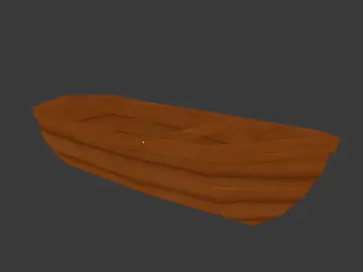 cartoon woodenboat 3D model