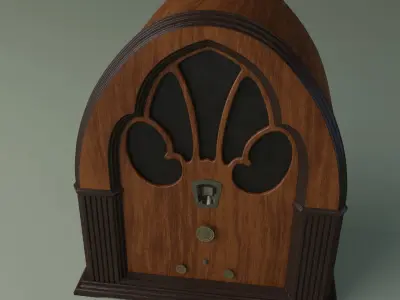 Antique Radio Low-poly 3D model
