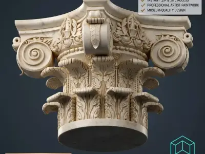 Corinthian Capital  Ultra Realistic 3D Model for Architecture  3D print model purchase