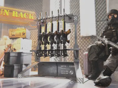 Gun rack  Free low-poly 3D model