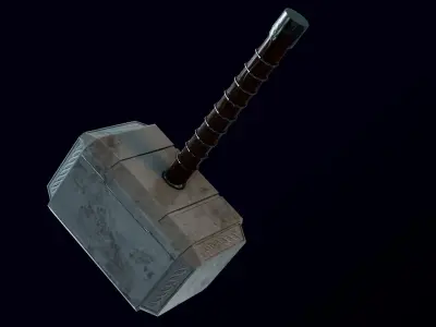 Mjolnir Hammer Free low-poly 3D model