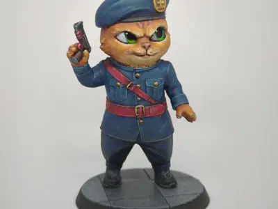 Meowrshal cat miniature 3D print model