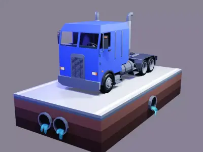 low poly truck semi Low-poly 3D model Low-poly