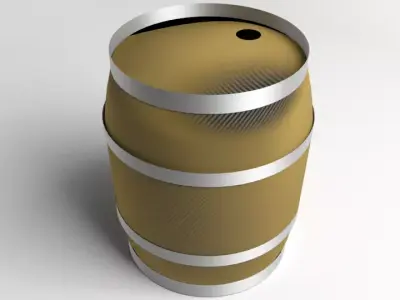 Barrel Wooden 2 Gallons 3D model