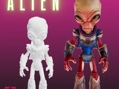 STL Tech Alien Warrior Sci-Fi Horror 3D print model