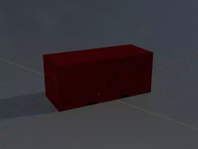Overseas container traffic red 20ft Low-poly 3D model