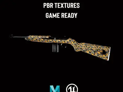 Carbine M1 Low poly Game ready Low-poly 3D model