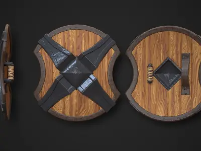 Round Shield04 Low-poly 3D model
