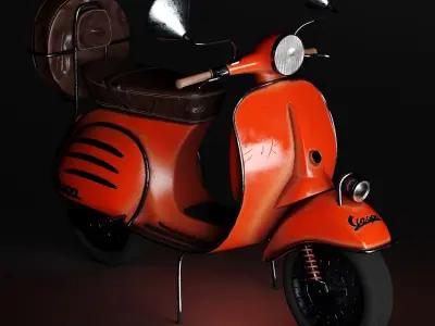 Vintage moto vespa bike 3D model