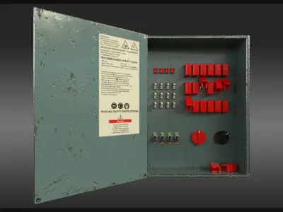 Industrial Control Panel Kitbash Low-poly 3D model