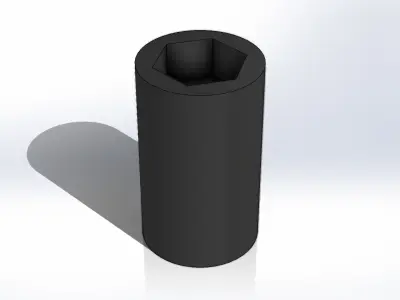Soquete Longo 38mm x 1 pol Long Socket 3D model