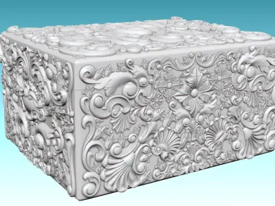 3D Print Ornate Art Nouveau Box Decorative Jewelry Storage 3D print model