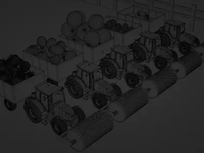 Farming Tractors Collecting fruits 3D model