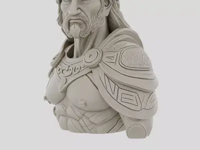 Fantasy Stone Statue of Forgotten Hero for 3D print 3D model