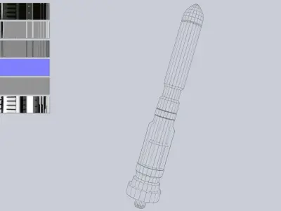 Scifi torpedo Low-poly 3D model get